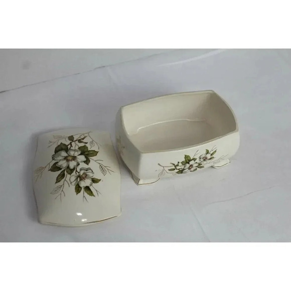 Beautiful Floral canister 6inch long 4inch wide - Picture 2 of 2